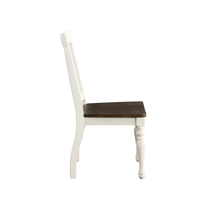 Pemberly Row Engineered Wood Dining Side Chair in White (Set of 2)