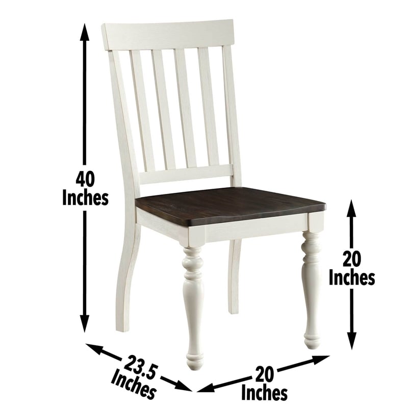 Pemberly Row Engineered Wood Dining Side Chair in White (Set of 2)