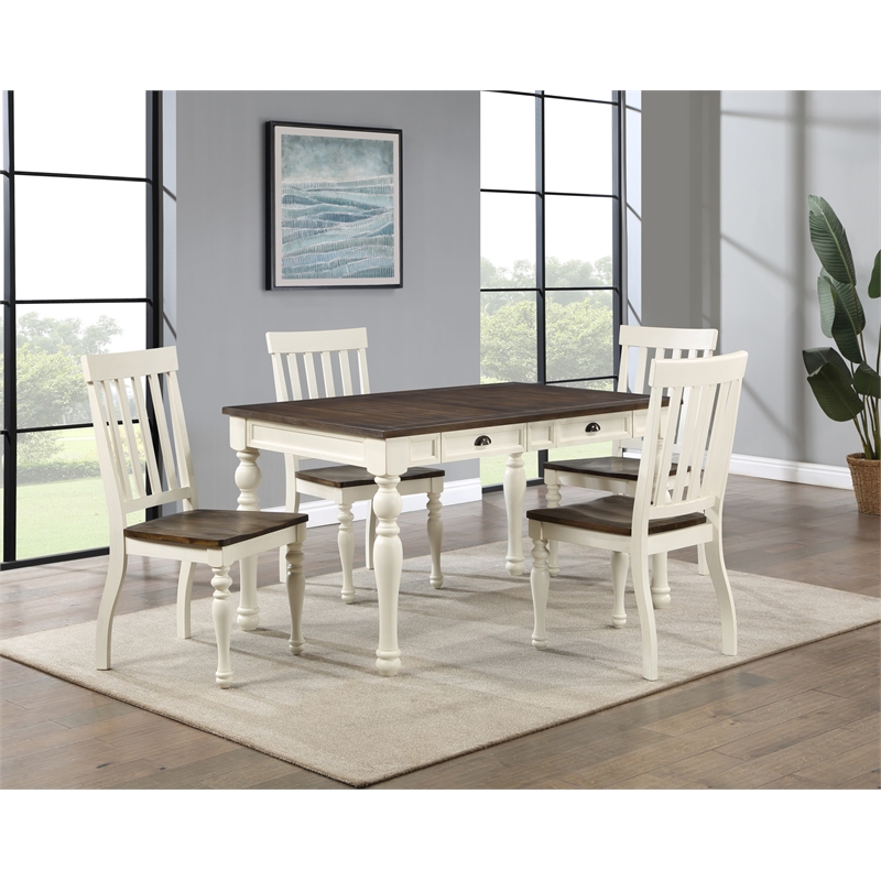Pemberly Row Engineered Wood Dining Side Chair in White (Set of 2)