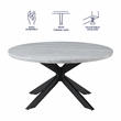 Pemberly Row Contemporary Engineered Wood Round Cocktail Table in Gray