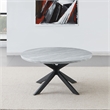 Pemberly Row Contemporary Engineered Wood Round Cocktail Table in Gray