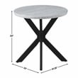Pemberly Row Contemporary Faux Marble Round End Table in Gray