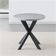 Pemberly Row Contemporary Faux Marble Round End Table in Gray