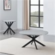 Pemberly Row Contemporary Faux Marble Round End Table in Gray