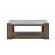 Pemberly Row Sintered Stone Cocktail Tbl with Casters in Brown