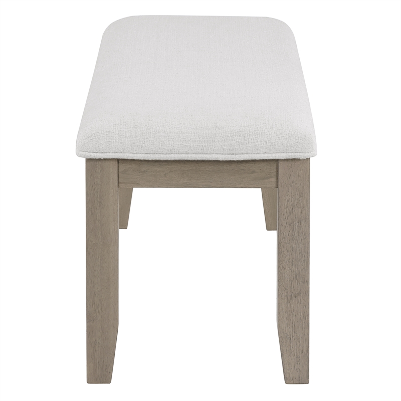 Pemberly Row Contemporary Polyester Upholstered Dining Bench in Gray