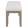Pemberly Row Contemporary Polyester Upholstered Dining Bench in Gray