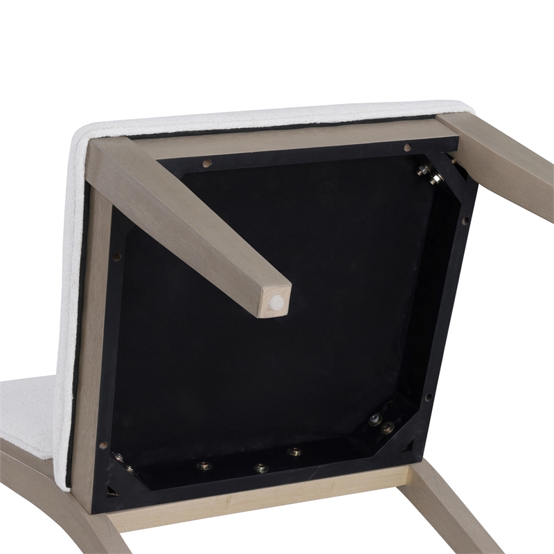 Pemberly Row Contemporary Polyester Upholstered Dining Bench in Gray