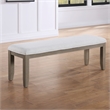 Pemberly Row Contemporary Polyester Upholstered Dining Bench in Gray