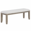 Pemberly Row Contemporary Polyester Upholstered Dining Bench in Gray