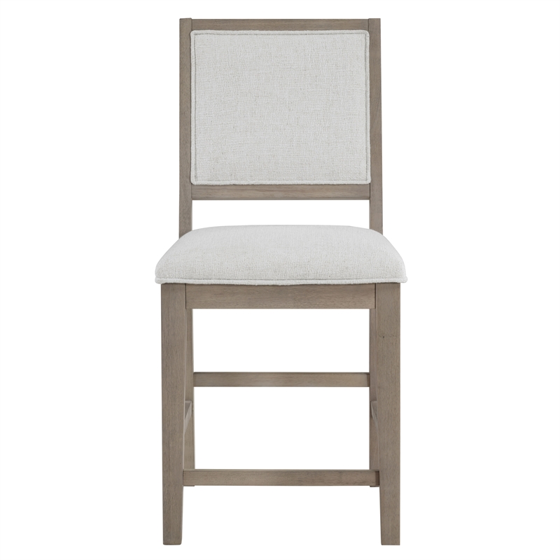 Pemberly Row Polyester Upholstered Counter Chair in Gray (Set of 2)