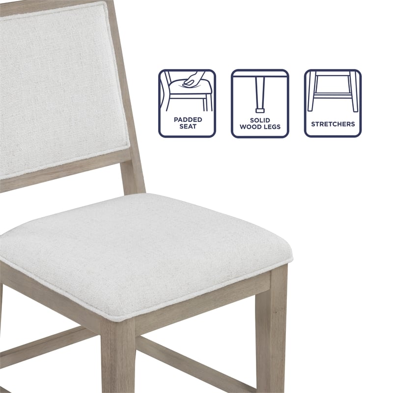Pemberly Row Polyester Upholstered Counter Chair in Gray (Set of 2)