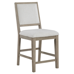 Pemberly Row Polyester Upholstered Counter Chair in Gray (Set of 2)