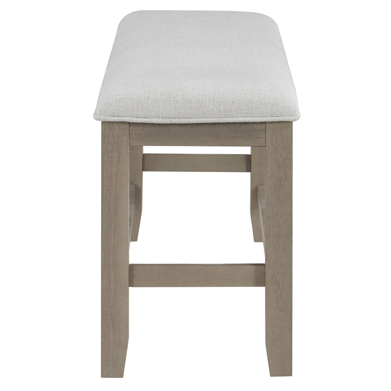 Pemberly Row Engineered Wood and Polyester Upholstered Counter Bench Gray