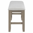 Pemberly Row Engineered Wood and Polyester Upholstered Counter Bench Gray