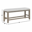 Pemberly Row Engineered Wood and Polyester Upholstered Counter Bench Gray