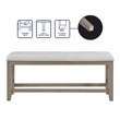 Pemberly Row Engineered Wood and Polyester Upholstered Counter Bench Gray