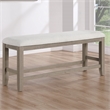 Pemberly Row Engineered Wood and Polyester Upholstered Counter Bench Gray