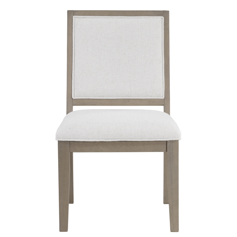Pemberly Row Polyester Upholstered Side Chair in Gray (Set of 2)
