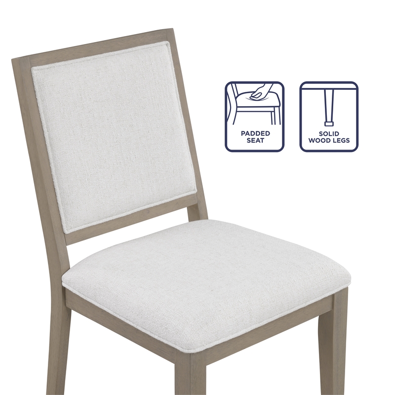 Pemberly Row Polyester Upholstered Side Chair in Gray (Set of 2)