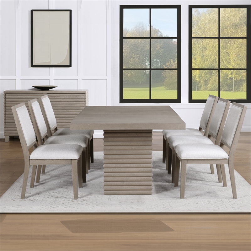 Pemberly Row Polyester Upholstered Side Chair in Gray (Set of 2)