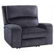 Pemberly Row Polyester Upholstered Power Reclining Chair in Gray
