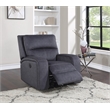 Pemberly Row Polyester Upholstered Power Reclining Chair in Gray
