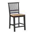 Pemberly Row Rubberwood/Iron Counter Chair in Black (Set of 2)
