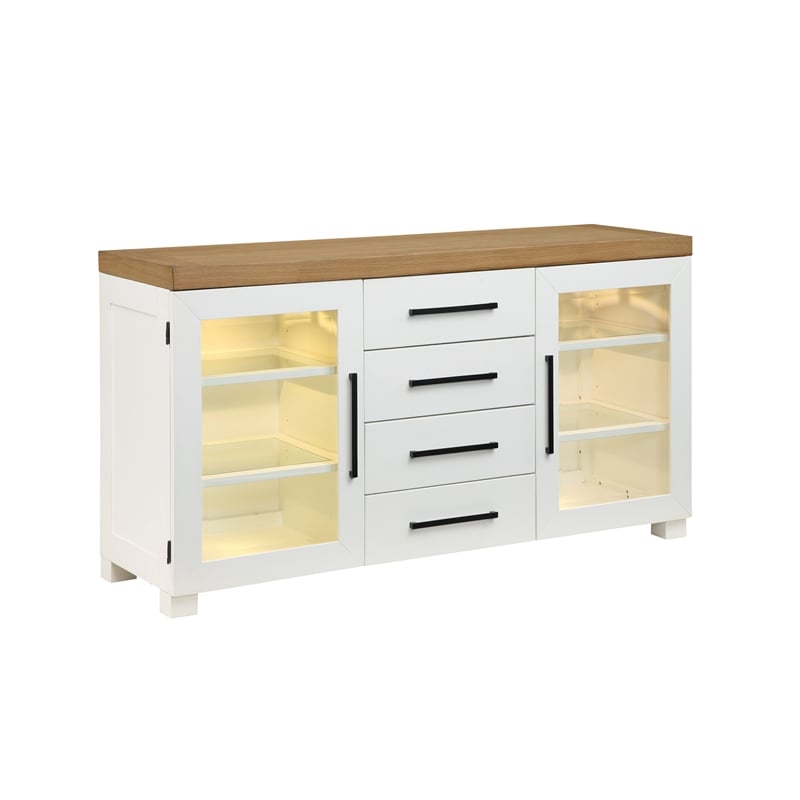 Pemberly Row Contemporary Engineered Wood Buffet/Server in White