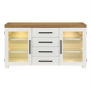Pemberly Row Contemporary Engineered Wood Buffet/Server in White