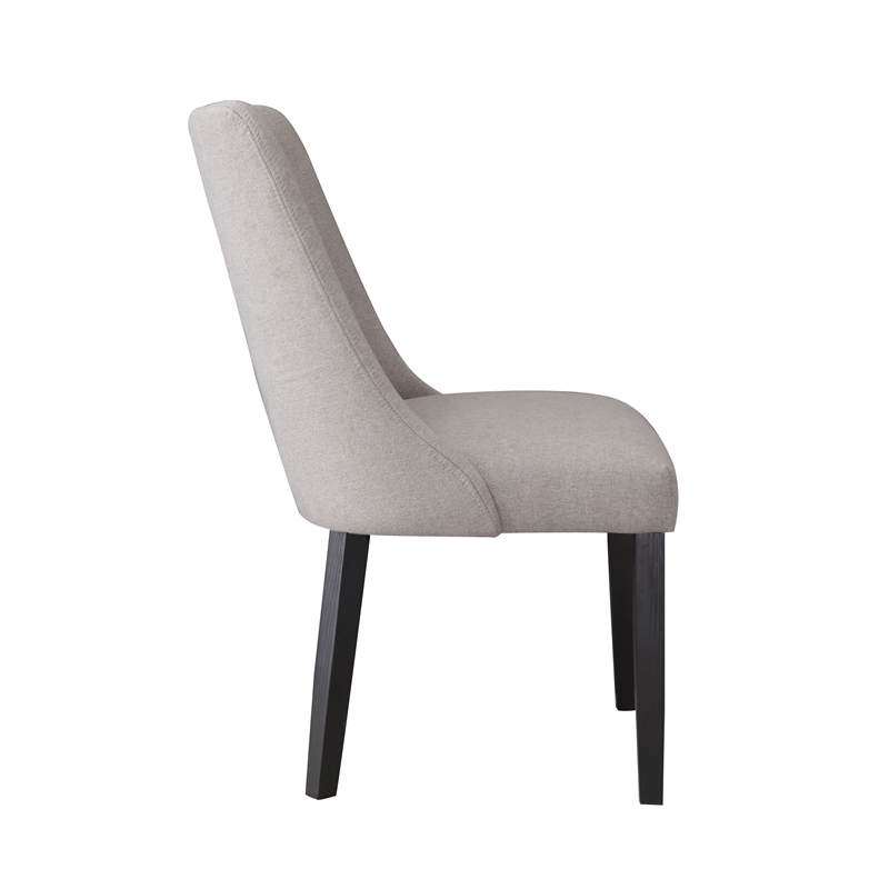 Pemberly Row Polyester Upholstered Side Chair in Gray (Set of 2)