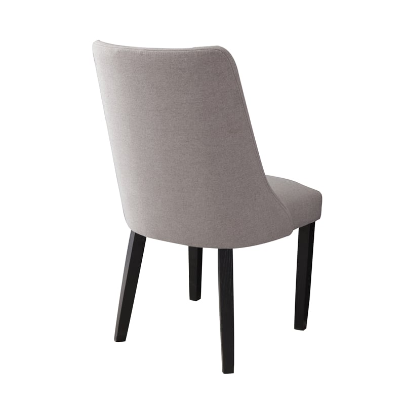 Pemberly Row Polyester Upholstered Side Chair in Gray (Set of 2)
