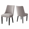 Pemberly Row Polyester Upholstered Side Chair in Gray (Set of 2)