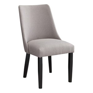 Pemberly Row Polyester Upholstered Side Chair in Gray (Set of 2)