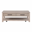 Pemberly Row Contemporary Engineered Wood Cocktail Table in Light Brown