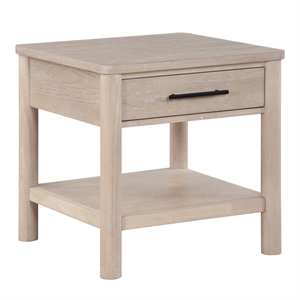 Pemberly Row Contemporary Engineered Wood End Table in Light Brown