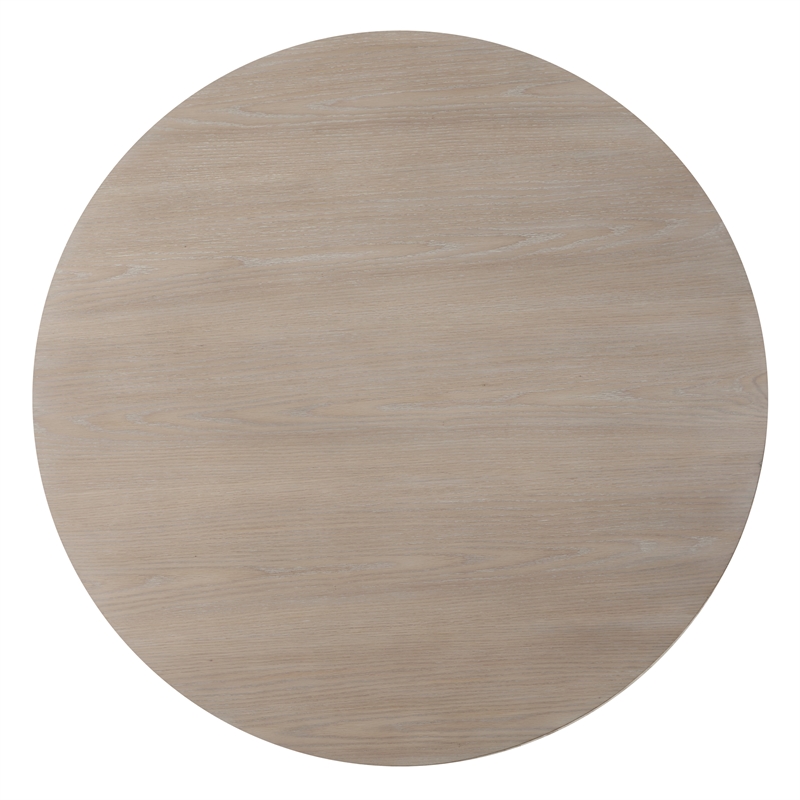 Pemberly Row Contemporary Engineered Wood Round Table in Light Brown