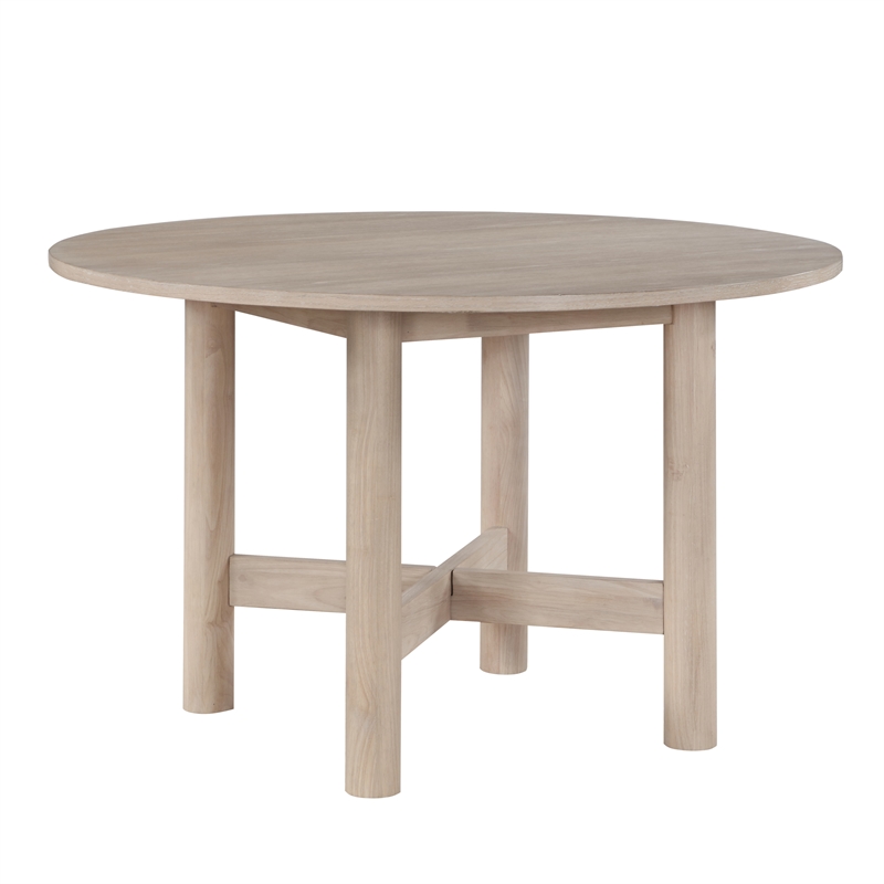Pemberly Row Contemporary Engineered Wood Round Table in Light Brown