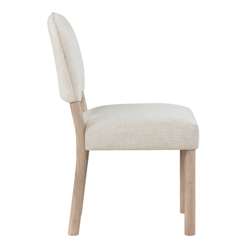 Pemberly Row Polyester Upholstered Side Chair in Light Brown (Set of 2)