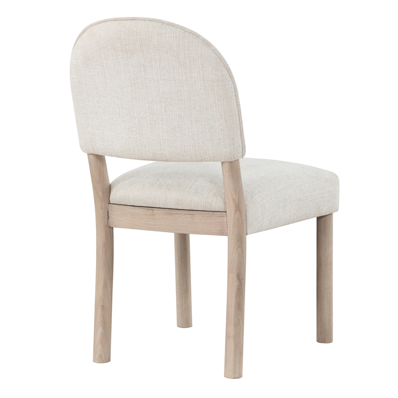 Pemberly Row Polyester Upholstered Side Chair in Light Brown (Set of 2)