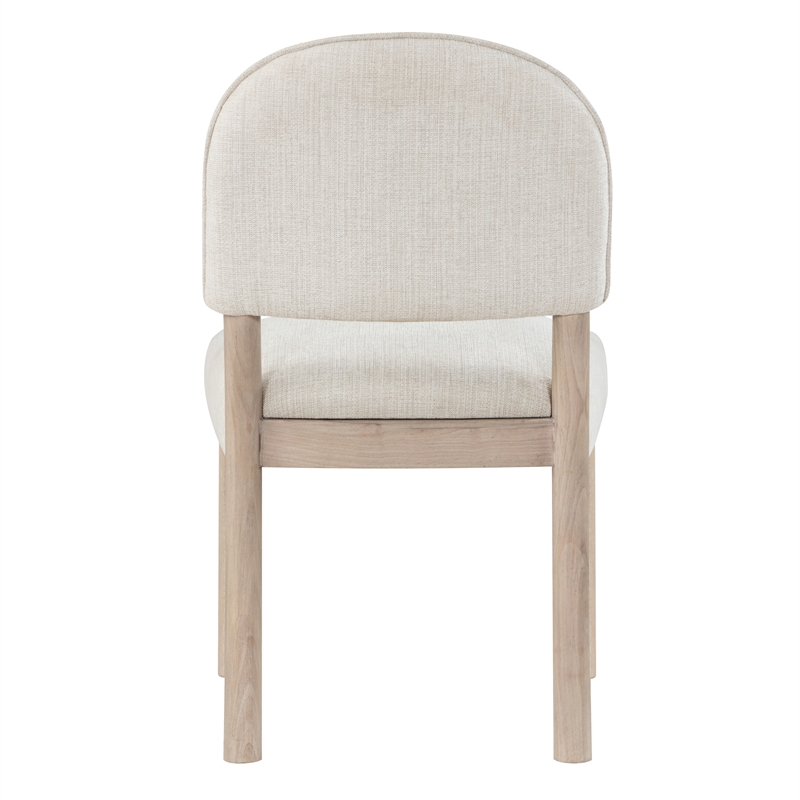 Pemberly Row Polyester Upholstered Side Chair in Light Brown (Set of 2)
