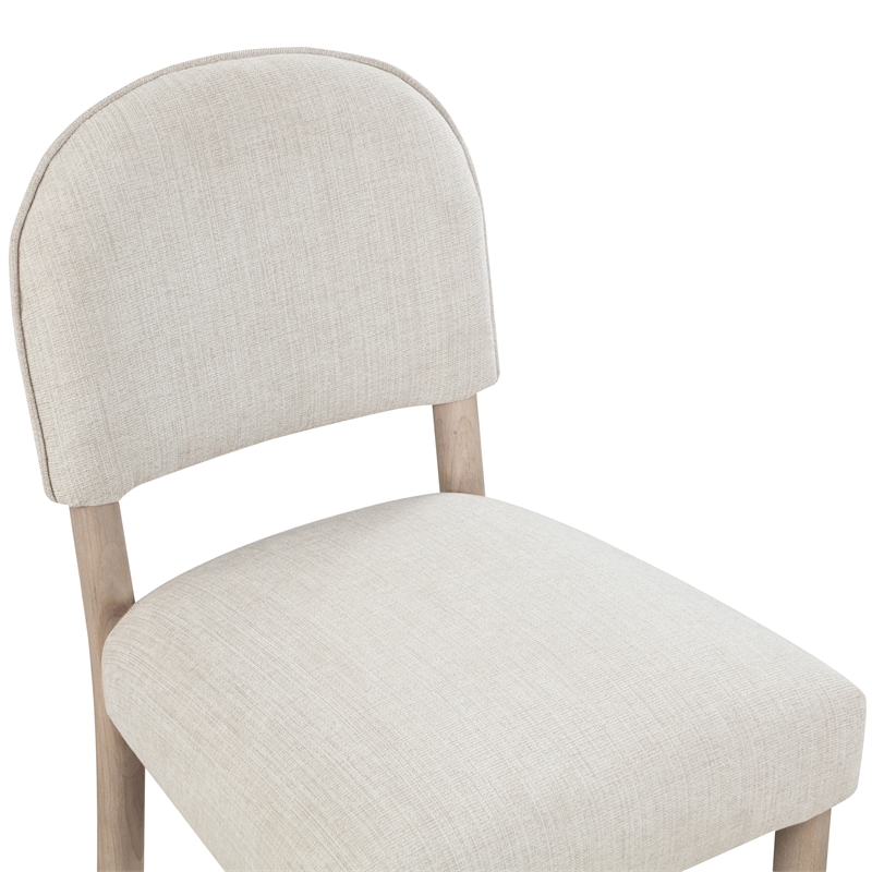 Pemberly Row Polyester Upholstered Side Chair in Light Brown (Set of 2)