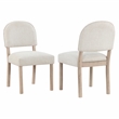 Pemberly Row Polyester Upholstered Side Chair in Light Brown (Set of 2)