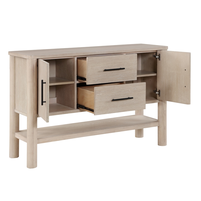 Pemberly Row Contemporary Engineered Wood Buffet/Server in Light Brown