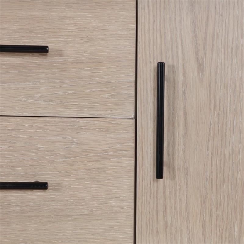 Pemberly Row Contemporary Engineered Wood Buffet/Server in Light Brown