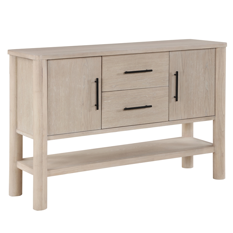 Pemberly Row Contemporary Engineered Wood Buffet/Server in Light Brown