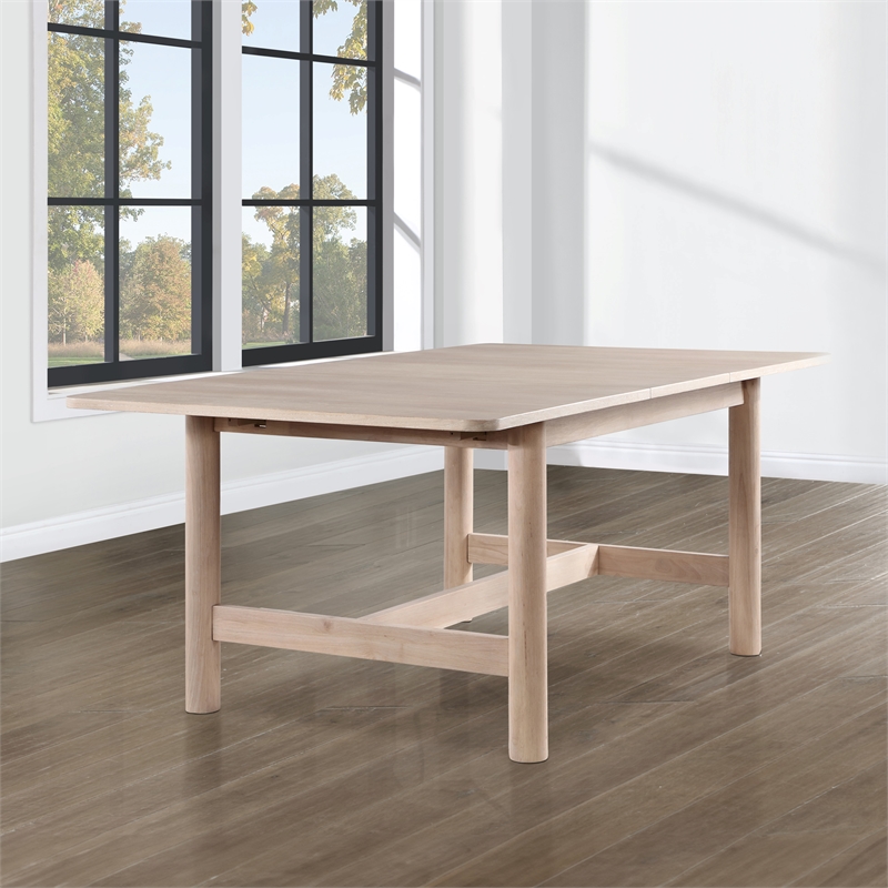 Pemberly Row Contemporary Engineered Wood Dining Table in Light Brown