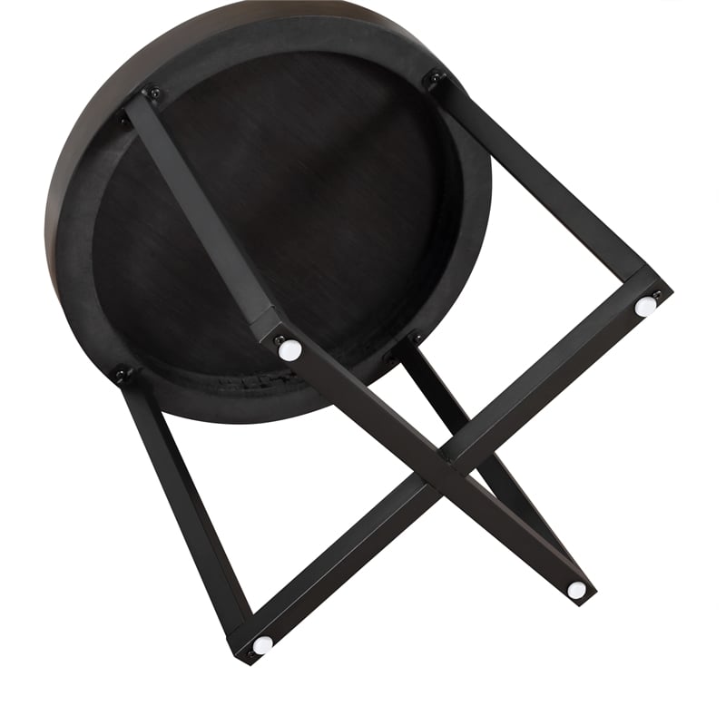 Pemberly Row Contemporary Engineered Wood/Iron End Table in Brown