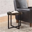 Pemberly Row Contemporary Engineered Wood/Iron End Table in Brown