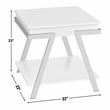 Pemberly Row Contemporary Engineered Wood Square End Table in White